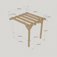 Wall Mounted Garden Pergola - 3m Depth