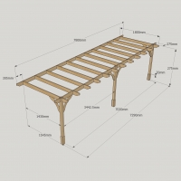 Wall Mounted Premium Pergola - 1.8m Depth