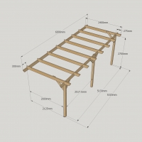 Wall Mounted Garden Pergola - 2.4m Depth