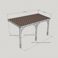 Felt Shingle Roof Carport - 3.5m Depth