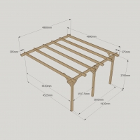 Wall Mounted Garden Pergola - 4.8m Depth