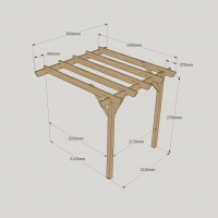 Wall Mounted Garden Pergola - 2.4m Depth