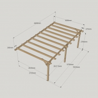 Wall Mounted Garden Pergola - 3m Depth