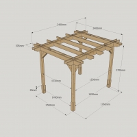 Double Premium Pergola - 2.4m Width - Rutland Garden Furniture