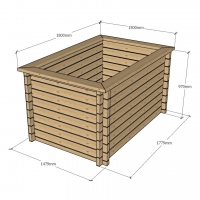 Raised Wooden Pond - Rectangular - 970mm Height