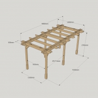 Double Premium Pergola - 1.8m Width - Rutland Garden Furniture