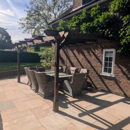 Wall Mounted Double Garden Pergola - 4.8m Depth