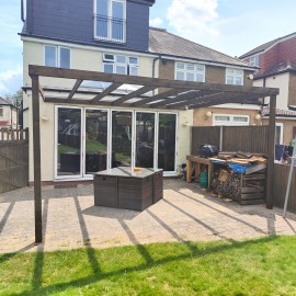 Wall Mounted Box Pergola - 2.4m Depth