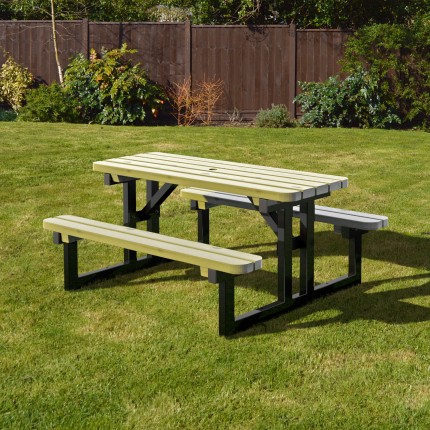 steel and wood garden bench