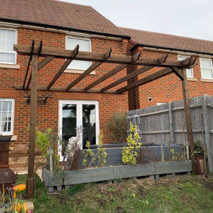 Wall Mounted Double Premium Pergola - 2.4m Depth