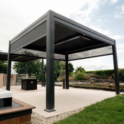 Metal Louvered Pergola - 3m x 3m