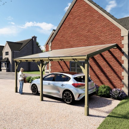 Polycarbonate Roof Carport - 3m Depth