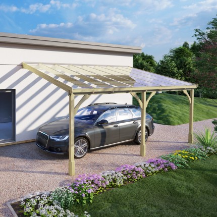 Polycarbonate Roof Carport - 4m Depth