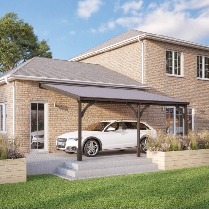 Felt Shingle Roof Carport - 3.5m Depth