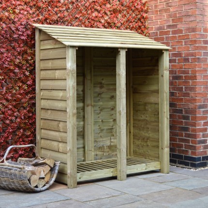 6ft High, Light Green Rutland County Garden Furniture Cottesmore 6ft High Wooden Log Store & Tool Shed Heavy Duty With Pressure Treated Wood