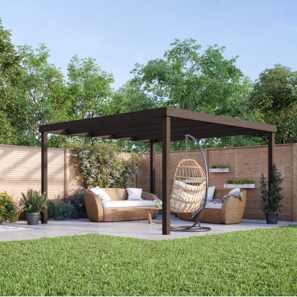Available In Different Sizes & In Either Rustic Brown or Light Green. 4.2m x 4.2m, Rustic Brown Rutland County Garden Furniture *B GRADE* Garden Pergola