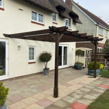 Wall Mounted Double Premium Pergola - 3.6m Depth