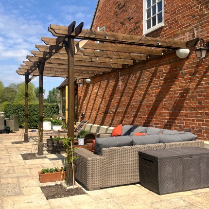 Wall Mounted Double Premium Pergola - 2.4m Depth