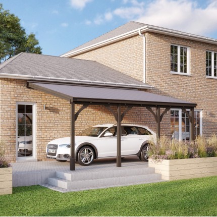Felt Shingle Roof Carport - 2.5m Depth