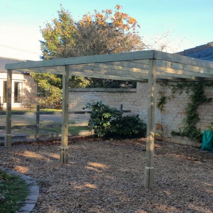 Wall Mounted Box Pergola - 4.8m Depth