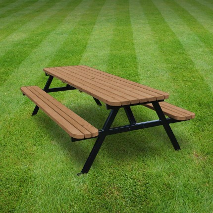 Oakham steel rounded picnic bench - 6ft