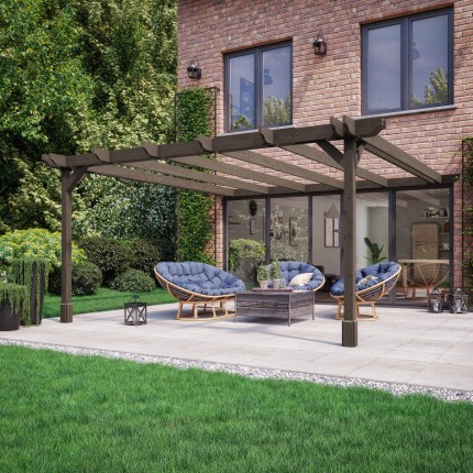Wall Mounted Double Premium Pergola - 3.6m Depth