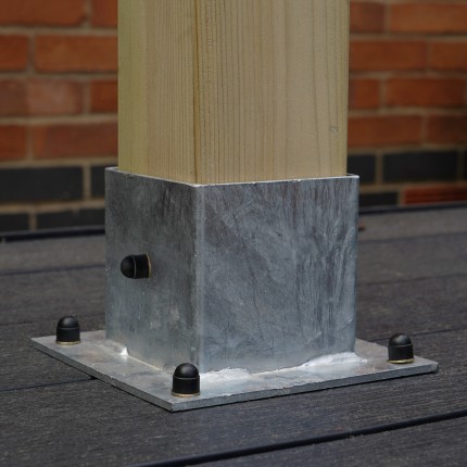 Galvanised Steel Pergola Foot / Post Holder - Socket Design