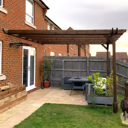 Wall Mounted Double Premium Pergola - 4.8m Depth