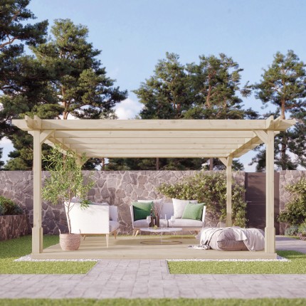 Double Premium pergola And Decking Kit