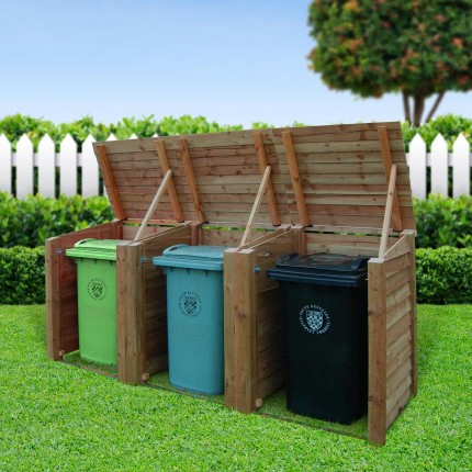 Morcott triple wheelie bin storage unit