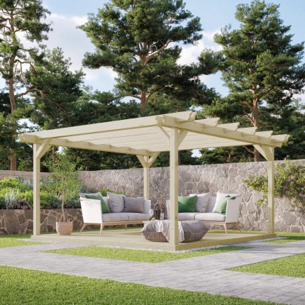 Double Garden Pergola and Decking Kit