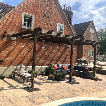 Wall Mounted Double Premium Pergola - 4.8m Depth