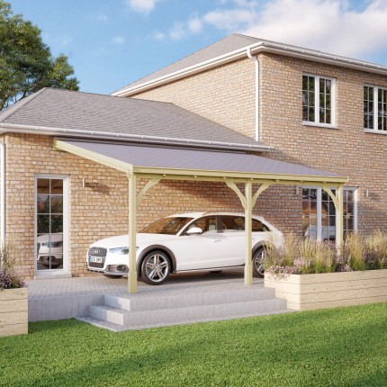 Felt Shingle Roof Carport - 3m Depth