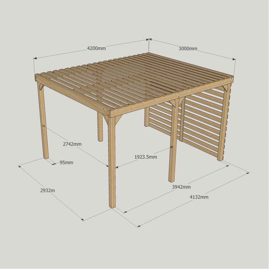 Shade Pergola 3m Width Rutland County Garden Furniture