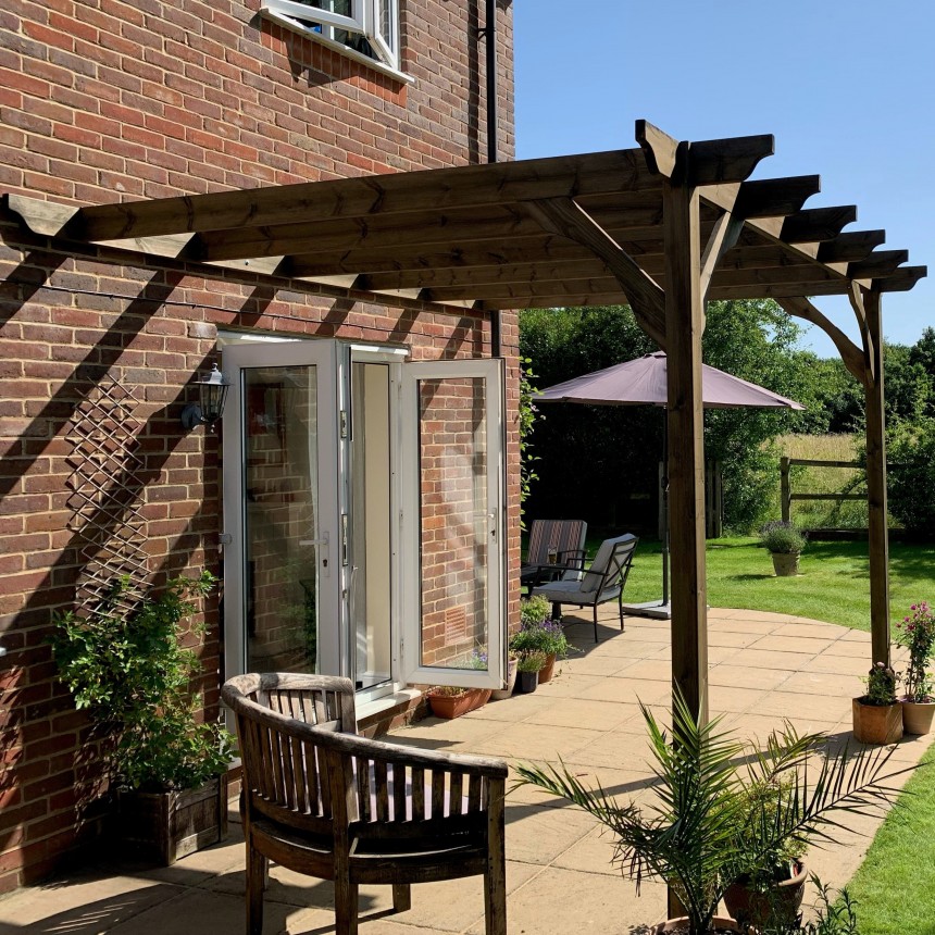 Wall Mounted Premium Pergola - 4.8m Depth