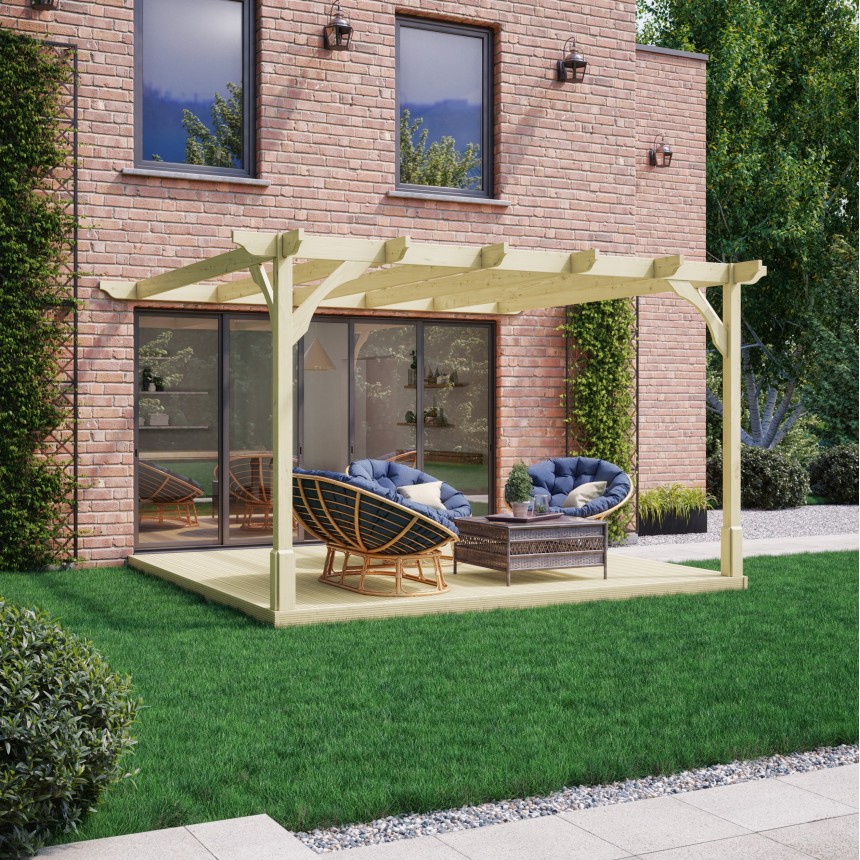 Wall Mounted Premium Pergola And Decking Kit