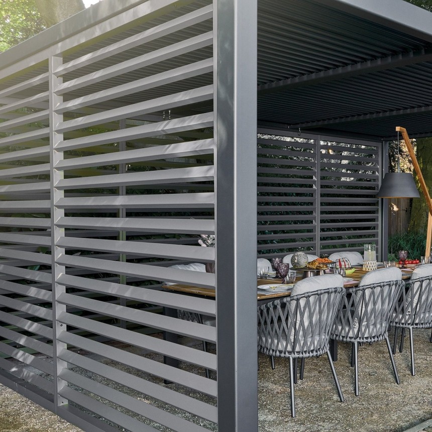 Metal Louvered Pergola 3m x 3m Rutland County Garden Furniture