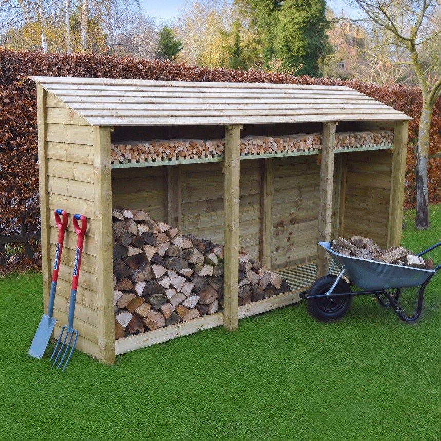 Empingham Log Store - 6ft Tall x 11ft Wide - Rutland Garden Furniture