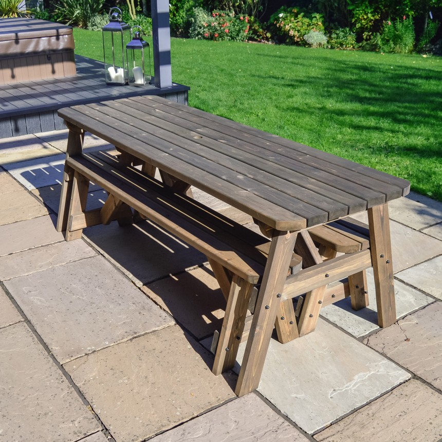 Oakham Rounded Picnic Table And Bench Set 4ft 8ft Rutland County