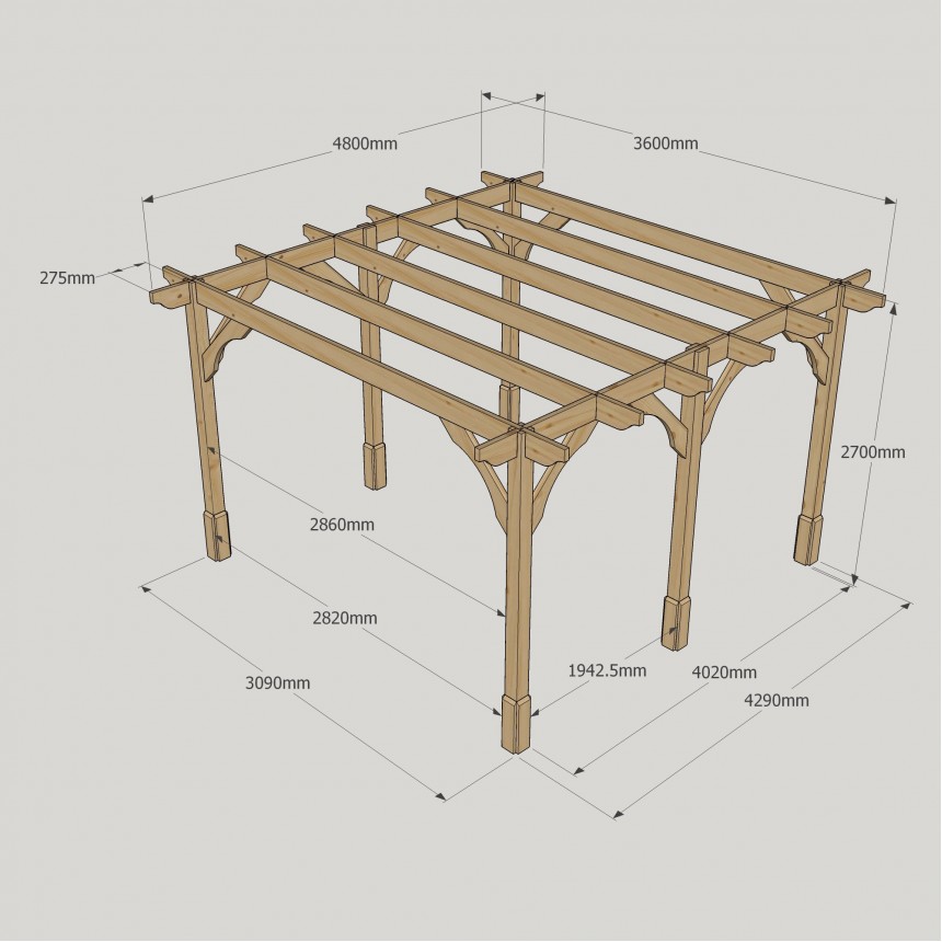 Premium Pergola 3.6m Width Rutland County Garden Furniture