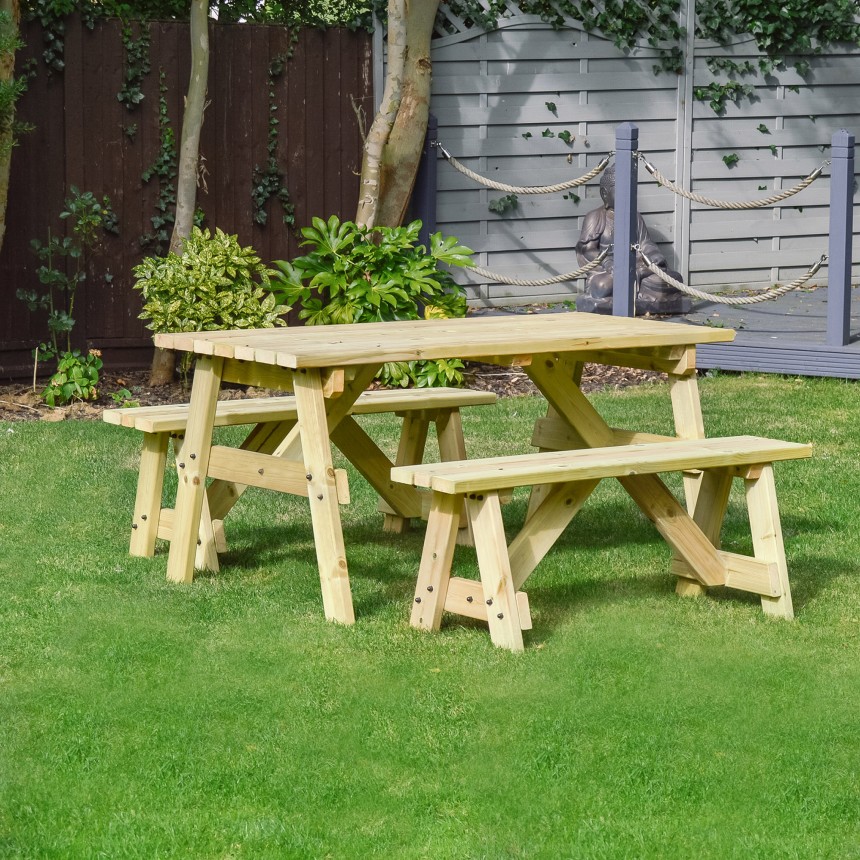 Oakham Picnic Table And Bench Set 4ft 8ft Rutland County Garden