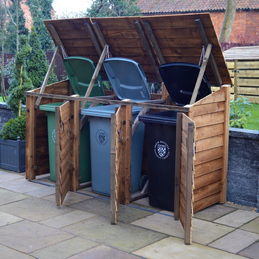 Morcott triple wheelie bin storage unit Rutland County Garden Furniture