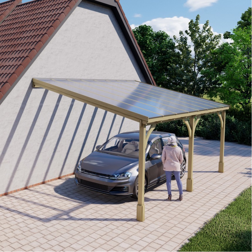 Polycarbonate Roof Carport - 2m Depth