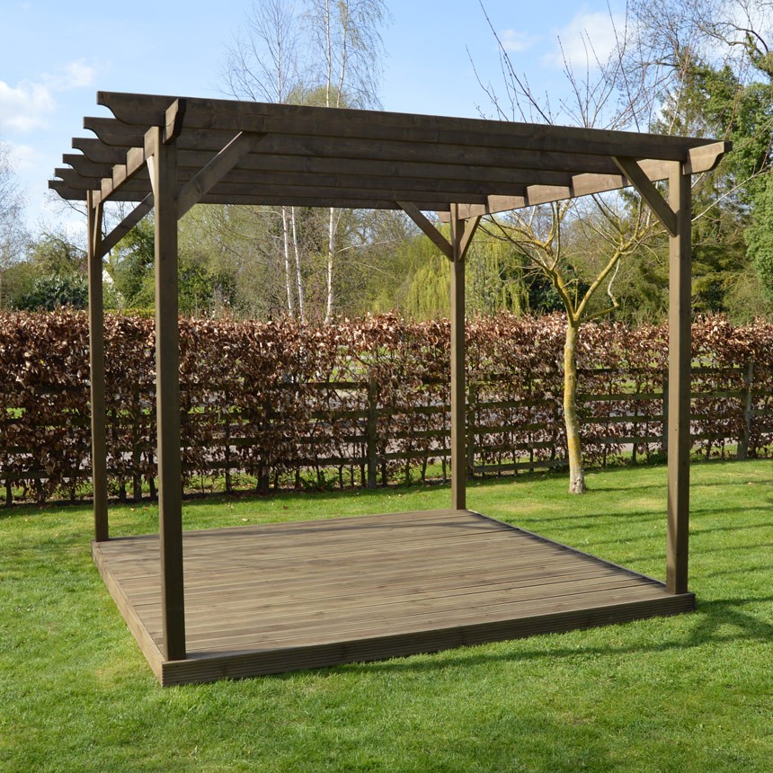 Wooden Pergola and Decking Kit Rutland County Garden Furniture