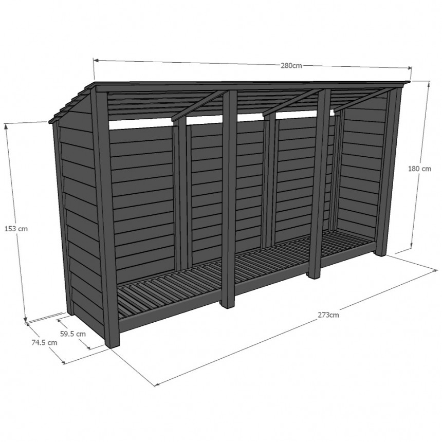Ryhall Log Store 6ft Tall x 9ft Wide Rutland County Garden Furniture